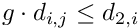 $ g \cdot d_{i,j} \leq d_{2,i} $