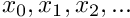 $x_0, x_1, x_2, ...$